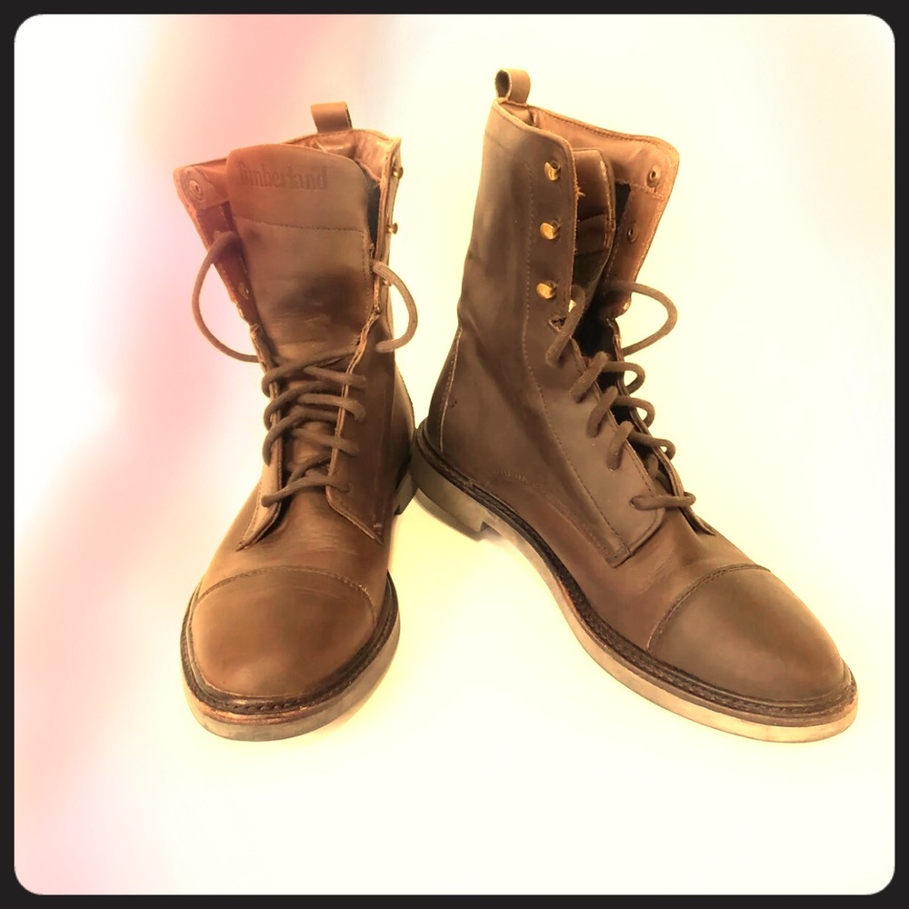 Timberland Lace Up Combat Boots 8.5